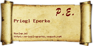 Priegl Eperke névjegykártya